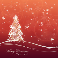 Christmas Tree Card - Vector Illustration, Graphic Design