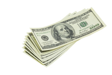 American bank notes isolated on the white background