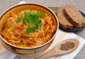 Stewed cabbage.