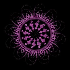 Abstract colored mandala wheel and rose window