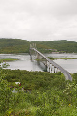 Obraz premium bridge through fjord