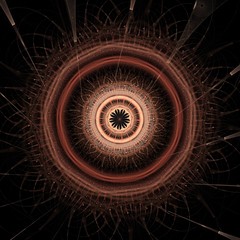 Fototapeta premium Abstract colored mandala wheel and rose window