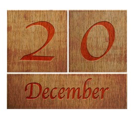 Wooden calendar December 20.