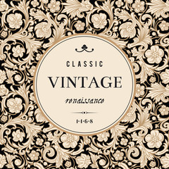 Vintage vector card in classical baroque style