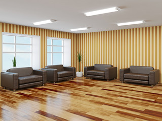 The hall with armchairs