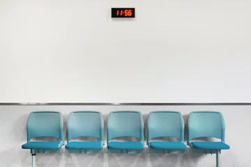 Foto auf Acrylglas Wartezimmer Wartebereich Sitzplätze in Blau