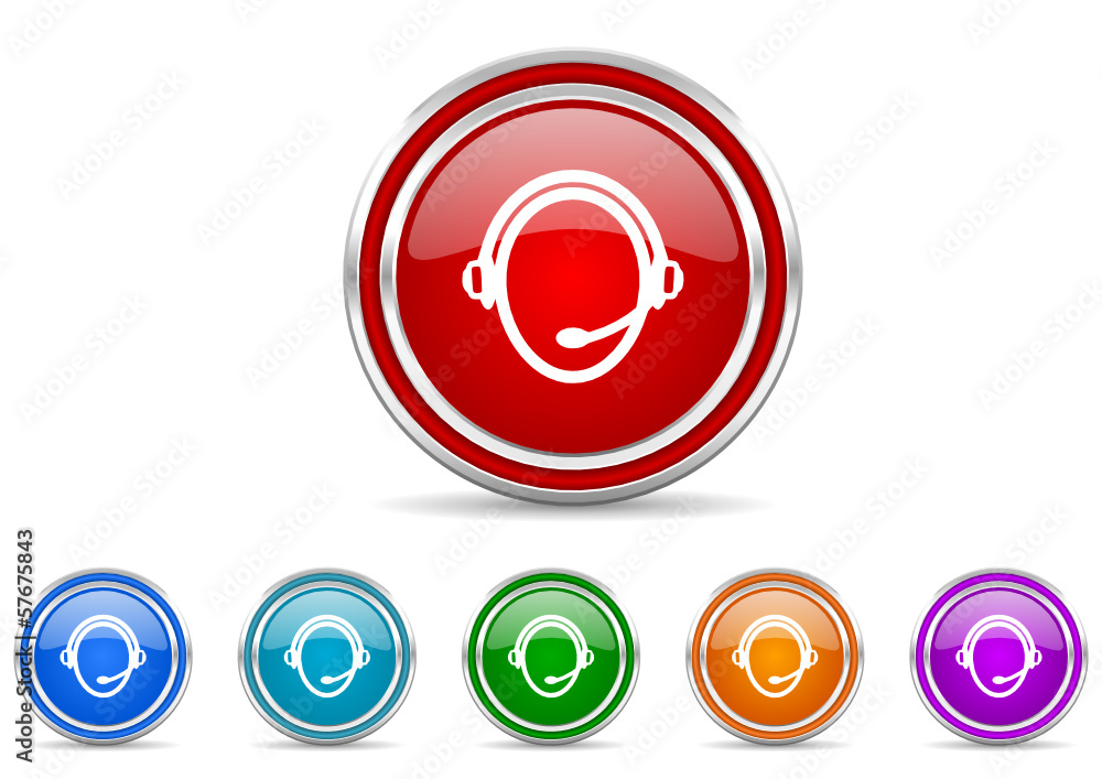 Aufkleber support icon vector set