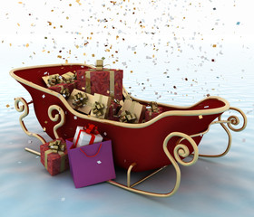 Christmas Santa's sleigh with presents