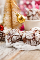 Fototapeta na wymiar christmas chocolate cookies