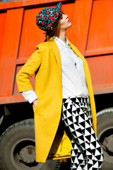yellow coat