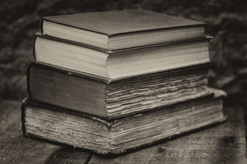 Retro setting and effect of antique vintage books