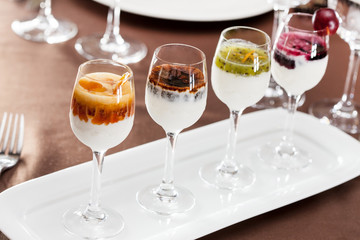 dessert with fruits