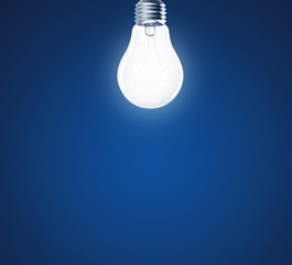 light bulb on blue background