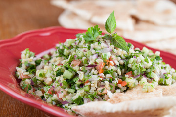 Tabbouleh with pita bread