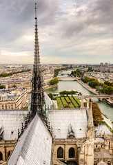 Panele Szklane Podświetlane  Widok na Paryż z katedry Notre Dame