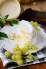 Camembert cheese and grapes