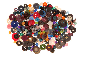 a pile of variegated buttons