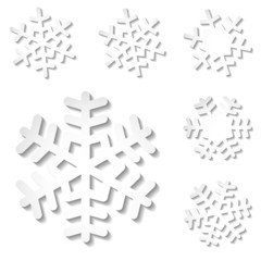 snowflakes white shadow