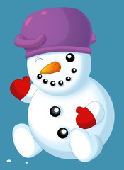 The graphic snowmen - illustration for the children