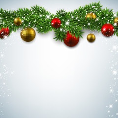 Fototapeta na wymiar Christmas background with fir branches.
