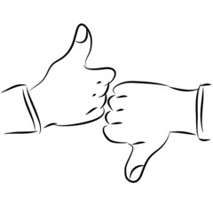 Thumb up, thumb down - Vector illustration