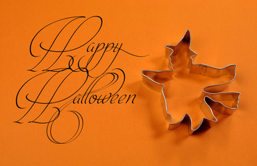 Happy Halloween  witch cookie cutter with text