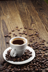 Background with cup of coffee