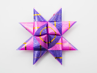 Purple gift star bows with ribbons