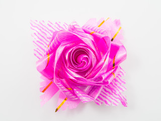 Pink gift bows with ribbons