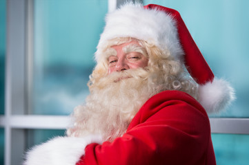 Santa Claus closeup portrait indoors