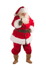 Happy Christmas Santa Claus showing thumb up