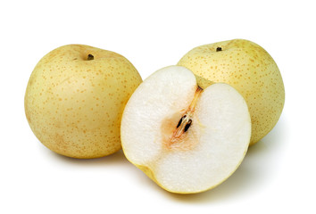 snow pear on white background