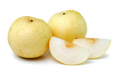 snow pear on white background