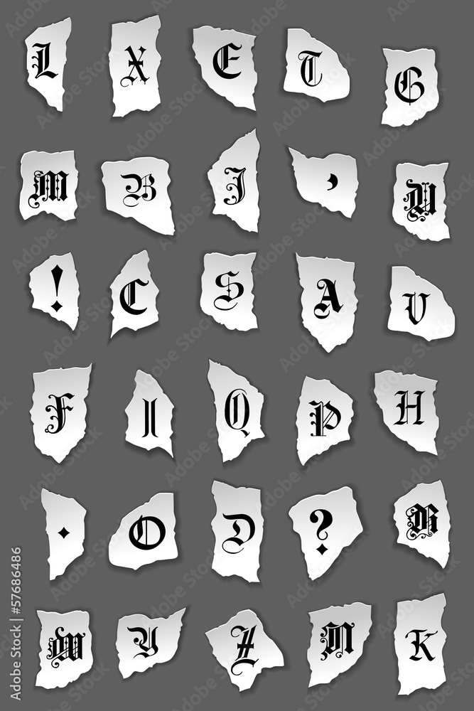 Poster old letters on torned paper