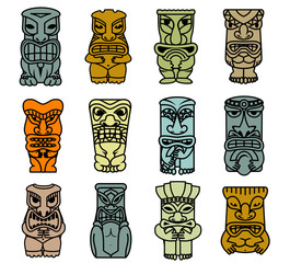 Tribal ethnic masks and totems