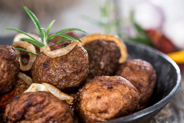 Homemade Meatballs in a pan
