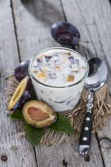 Fresh homemade Plum Yogurt