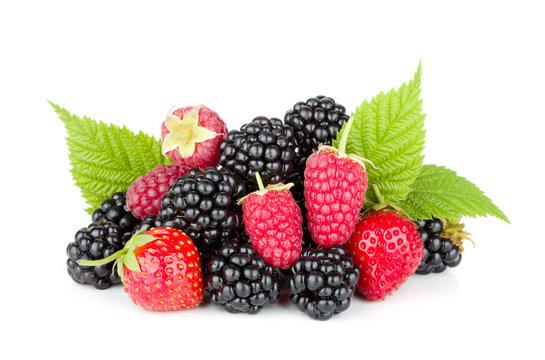 Blackberry, raspberry and strawberry