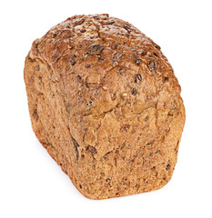 whole grain bread isolated on white background