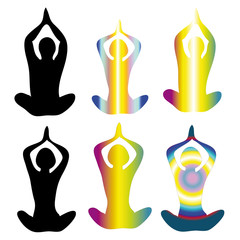 Vector set of yoga Icons.