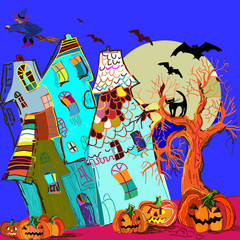 Happy Halloween design background. Vector illustration.