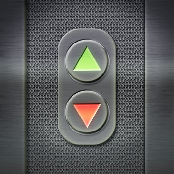 Schalter Aufzug - Lochblech Schild
