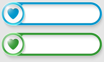 Obraz premium blue and green vector abstract buttons with heart