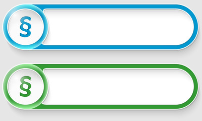 blue and green vector abstract buttons with paragraph