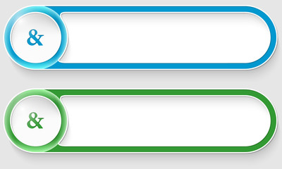 Obraz premium blue and green vector abstract buttons with ampersand