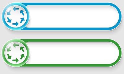 blue and green vector abstract buttons with arrows