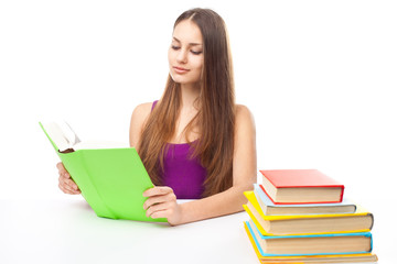 Student girl reading a books