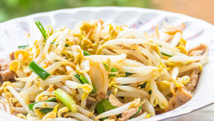 Thailand food sprout stir.