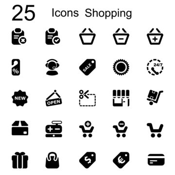 25 basic iconset shopping