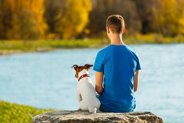 boy and dog